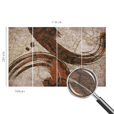Decorative wall mural for living room Artistic map