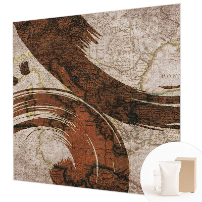 Decorative wall mural for living room Artistic map