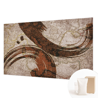 Decorative wall mural for living room Artistic map