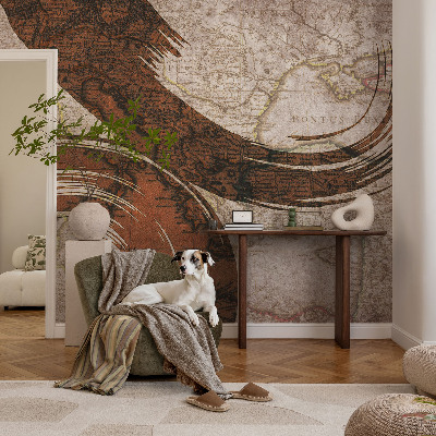 Decorative wall mural for living room Artistic map