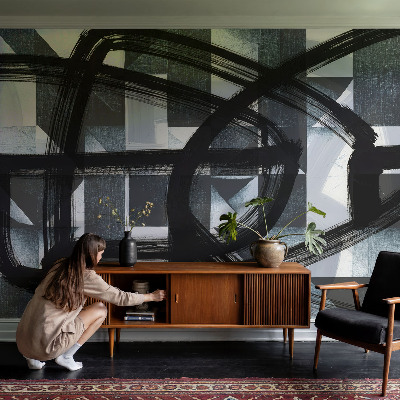 Wall mural for living room Expressive geometry