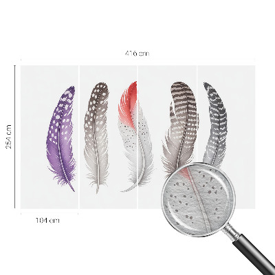 Large wallpaper mural Patterned feathers