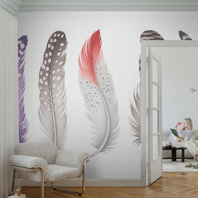 Large wallpaper mural Patterned feathers