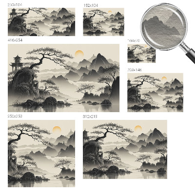 Modern wall mural for bedroom Eastern landscape