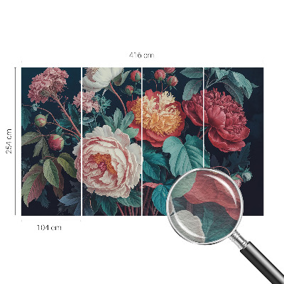 Decorative wall mural for living room Colorful flowers