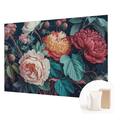 Decorative wall mural for living room Colorful flowers
