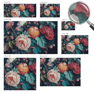 Decorative wall mural for living room Colorful flowers