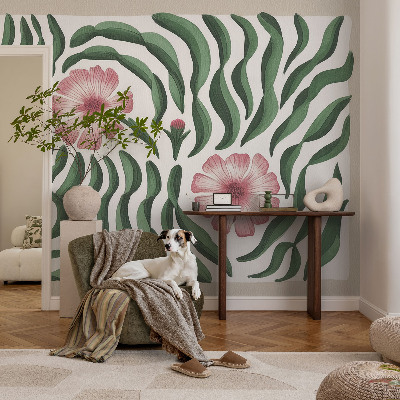 Premium photo wallpaper Flowers leaves