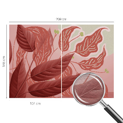Non-woven wall mural Organic leaves