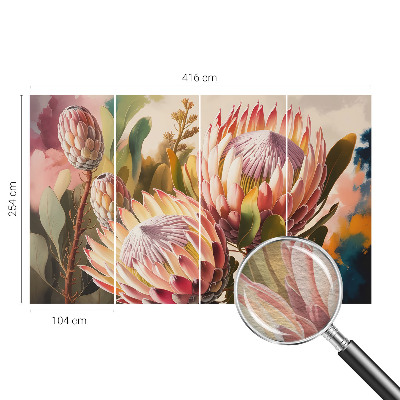 Non-woven photo wallpaper Protea flowers