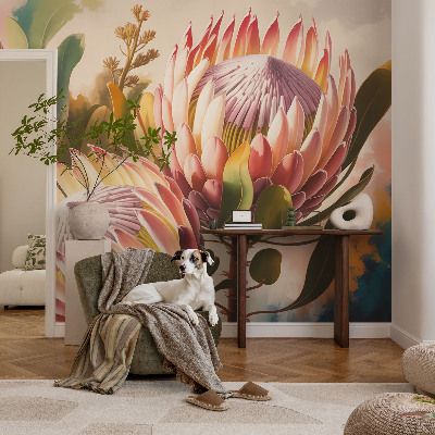 Non-woven photo wallpaper Protea flowers