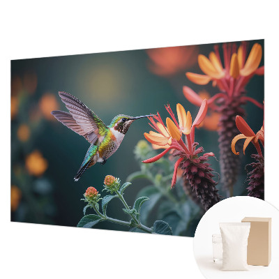 Photo wall mural Hummingbird flowers