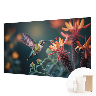 Photo wall mural Hummingbird flowers
