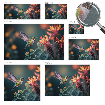 Photo wall mural Hummingbird flowers