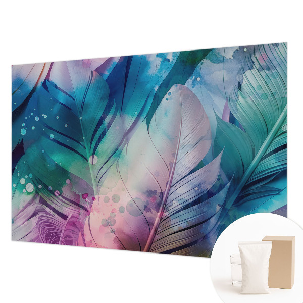 Wallpaper mural for living room Colorful feathers