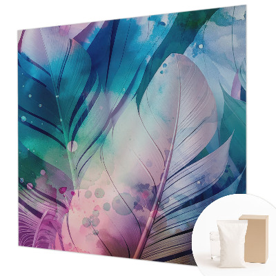Wallpaper mural for living room Colorful feathers