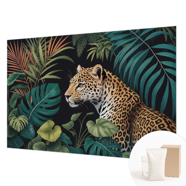 Wall mural for living room Exotic leopard