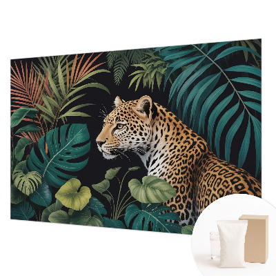 Wall mural for living room Exotic leopard