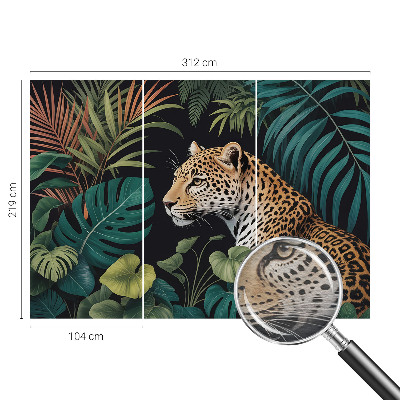 Wall mural for living room Exotic leopard