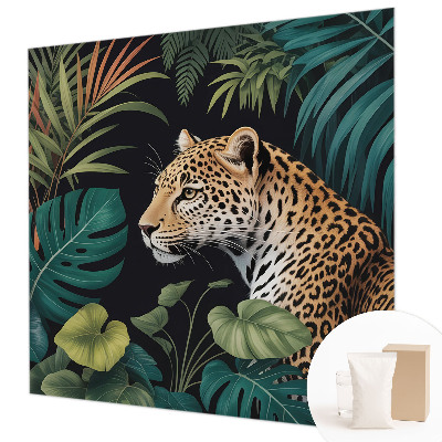 Wall mural for living room Exotic leopard