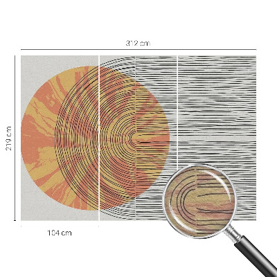 Bedroom wall mural wallpaper Circle with lines