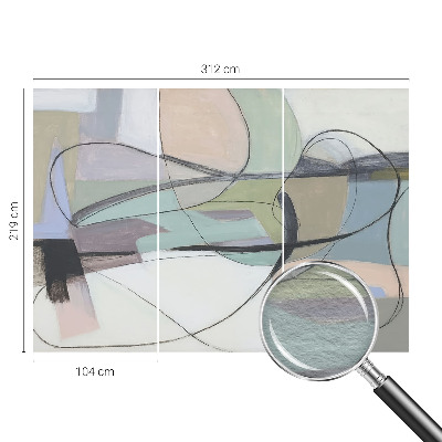 Non-woven photo wallpaper Pastel lines