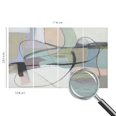 Non-woven photo wallpaper Pastel lines