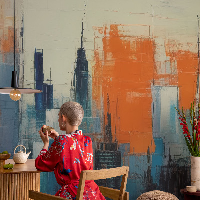 Large wallpaper mural Abstract city