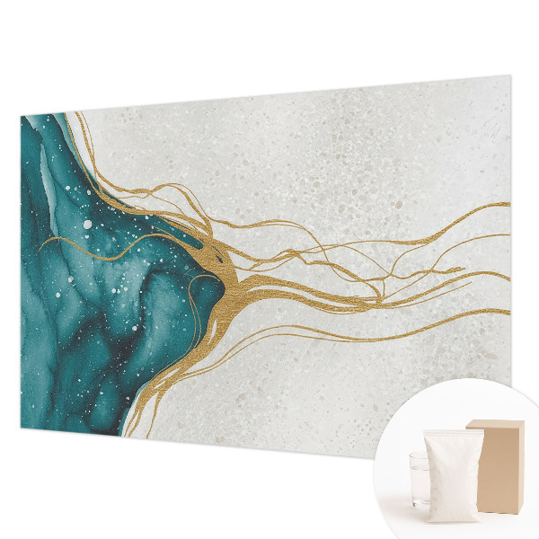 Decorative wall mural for living room Turquoise lines
