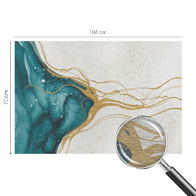 Decorative wall mural for living room Turquoise lines