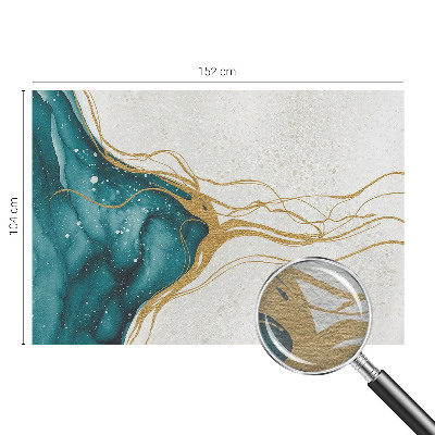Decorative wall mural for living room Turquoise lines