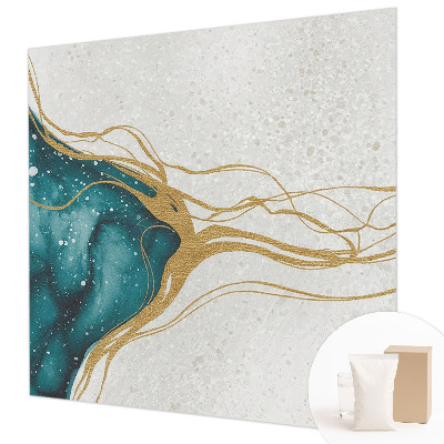 Decorative wall mural for living room Turquoise lines