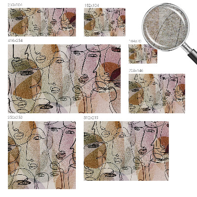 Wallpaper mural for living room Linear faces