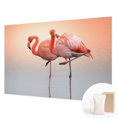 Modern wall mural for living room Delicate flamingos
