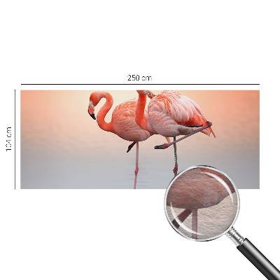 Modern wall mural for living room Delicate flamingos