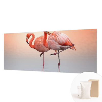 Modern wall mural for living room Delicate flamingos
