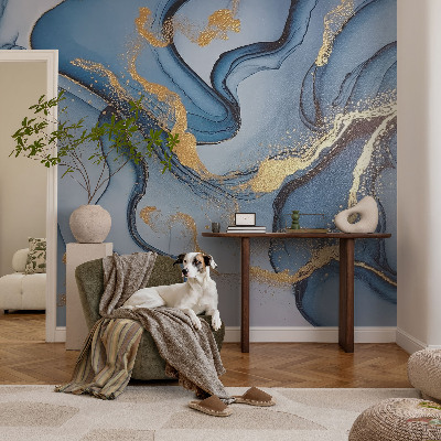 Premium wall mural for bedroom Blue waves