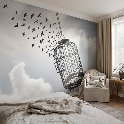 Non-woven photo wallpaper Flying birds
