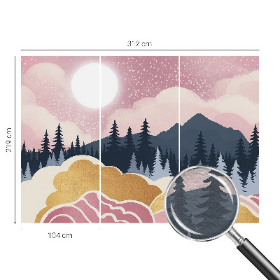 Decorative wall mural for living room Pink Sunset