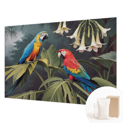 Non-woven wall mural Colorful parrots