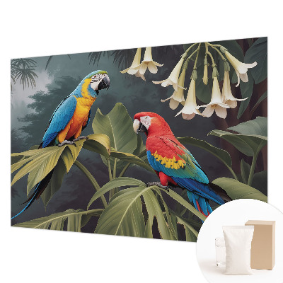 Non-woven wall mural Colorful parrots