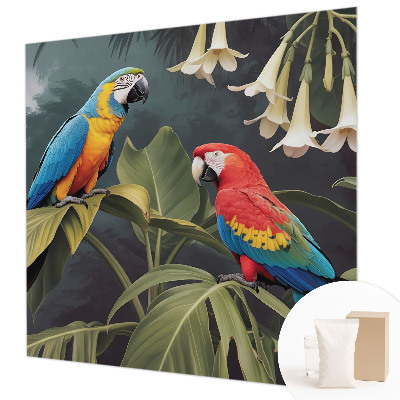 Non-woven wall mural Colorful parrots