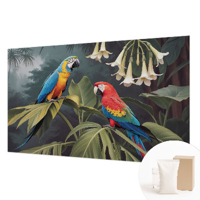Non-woven wall mural Colorful parrots