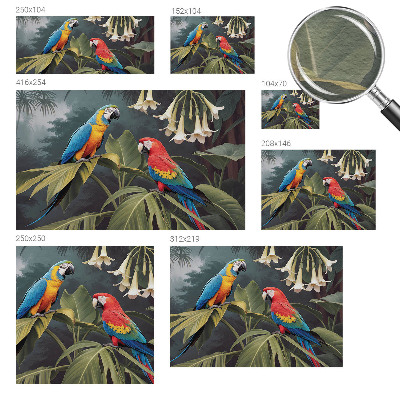 Non-woven wall mural Colorful parrots