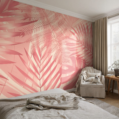 Wall mural for living room Tropical leaves
