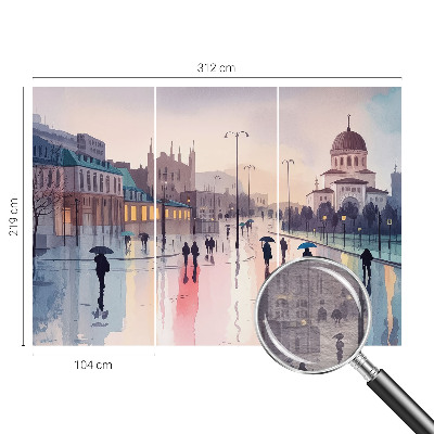 High quality photo wallpaper A rainy walk