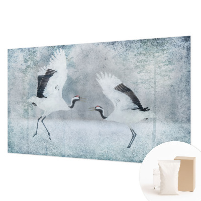 Non-woven wall mural Harmonious cranes