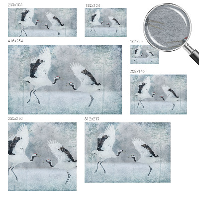 Non-woven wall mural Harmonious cranes