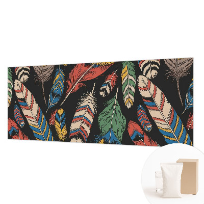 Non-woven wall mural Colorful feathers
