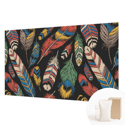 Non-woven wall mural Colorful feathers